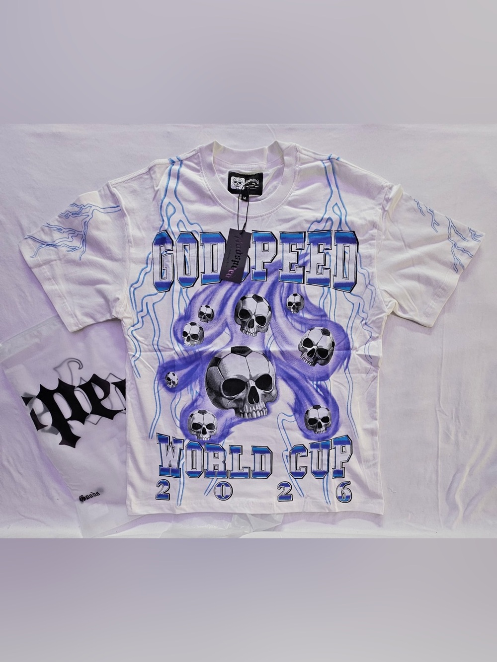 Godspeed World Cup Skull Graphic Tee - White & Purple